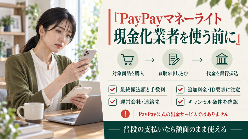 PayPayマネーライトを現金化したい場合は業者を使うこともできる