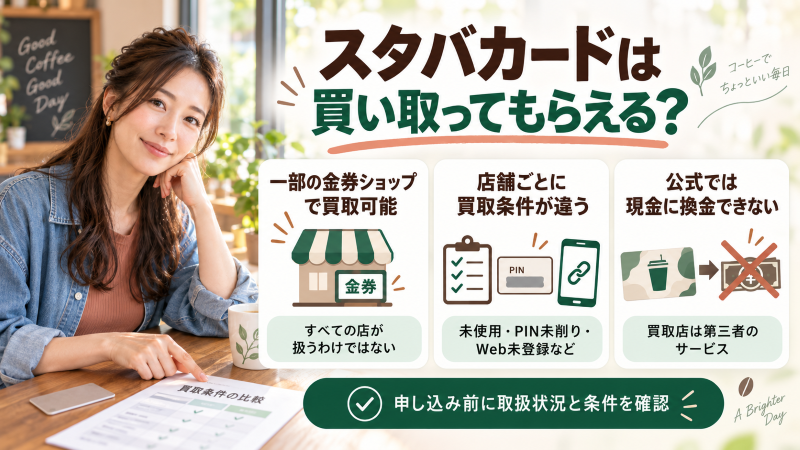 スタバカードは買い取ってもらえる？