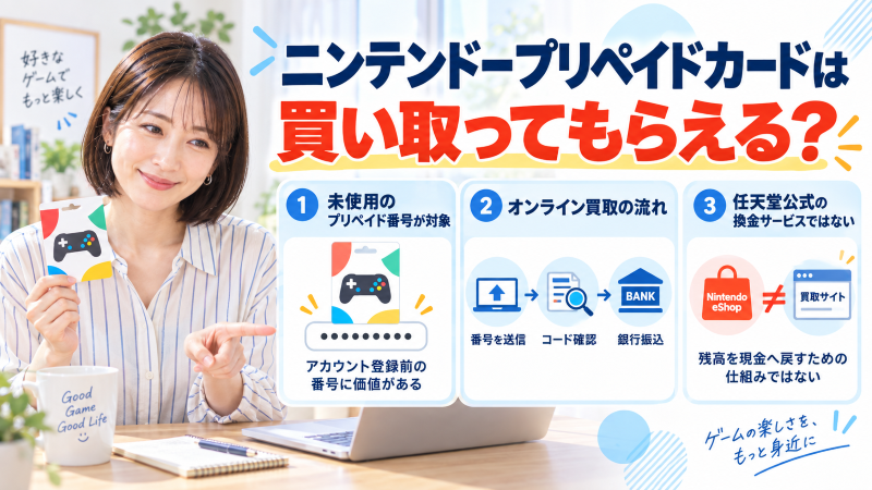 ニンテンドープリペイドカードは買い取ってもらえる?