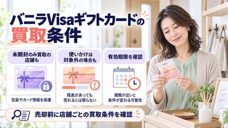 バニラvisaギフトカードの買取条件