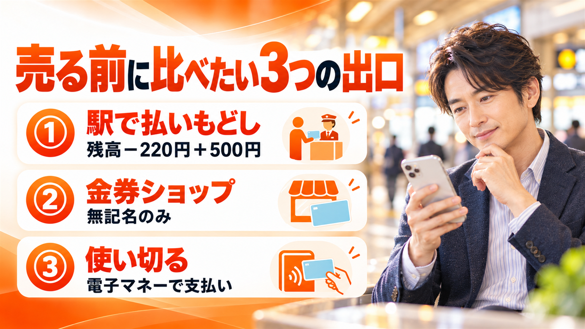 PASMOは買取より駅の払いもどしが得？金券ショップの相場と手数料220円の計算