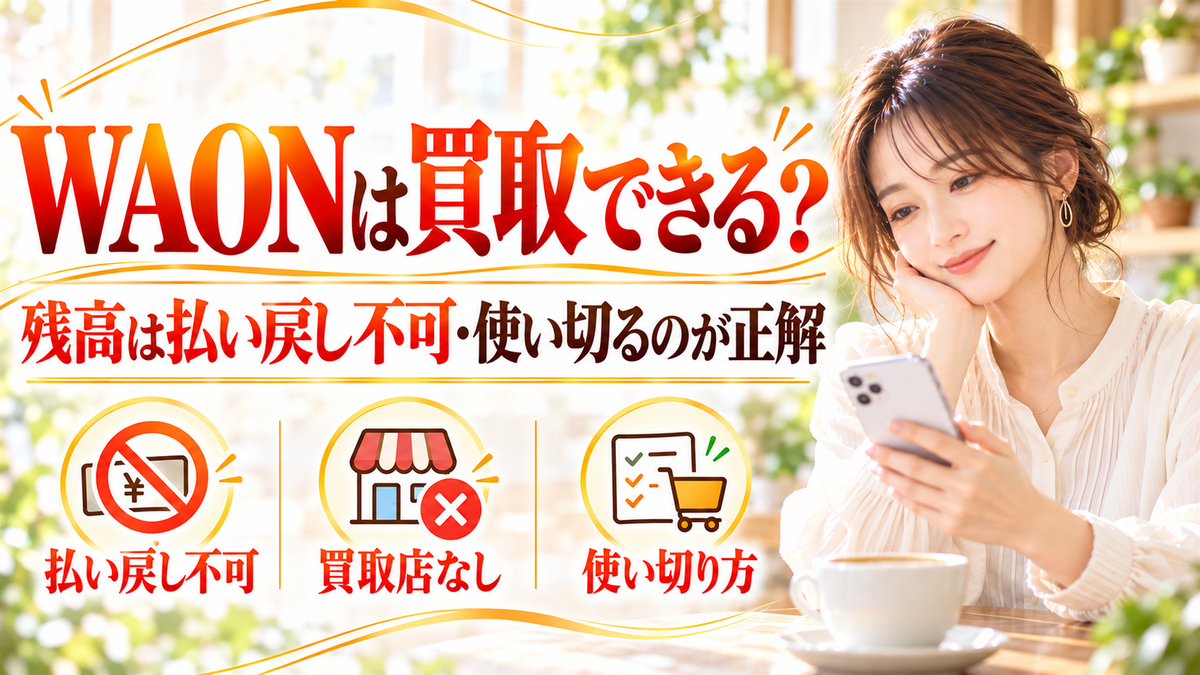 WAON(ワオン)カードは買取できる?残高の払い戻し不可・買取業者が存在しない理由と使い切る方法