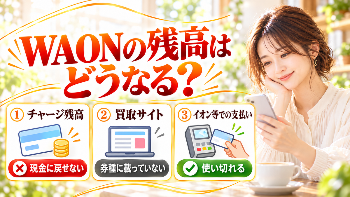 WAONの残高はどうなる?チャージ残高・買取サイト・イオン等での支払い