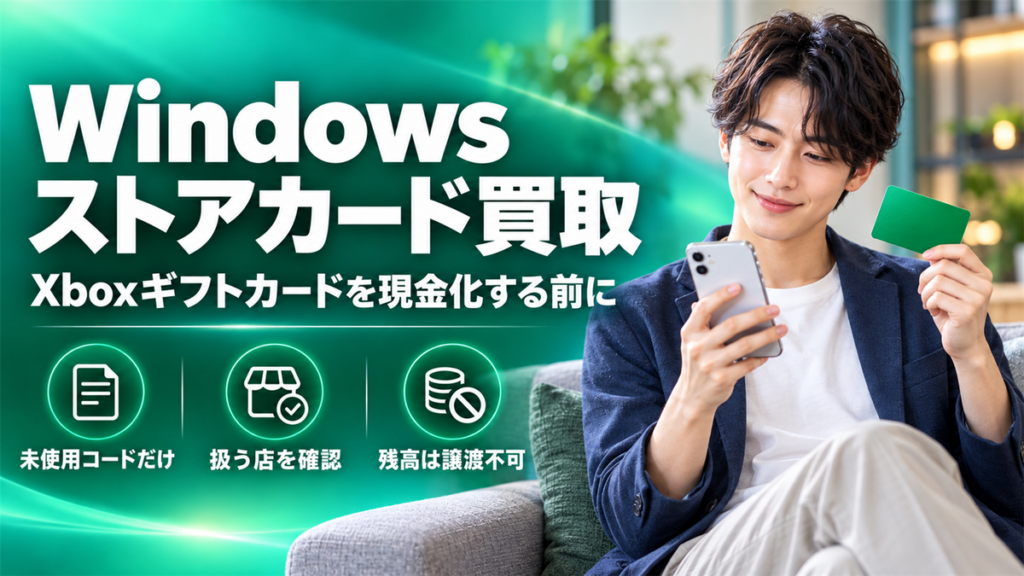 Windowストア（Xbox）カード買取 Microsoft発行する案外知らない便利方法